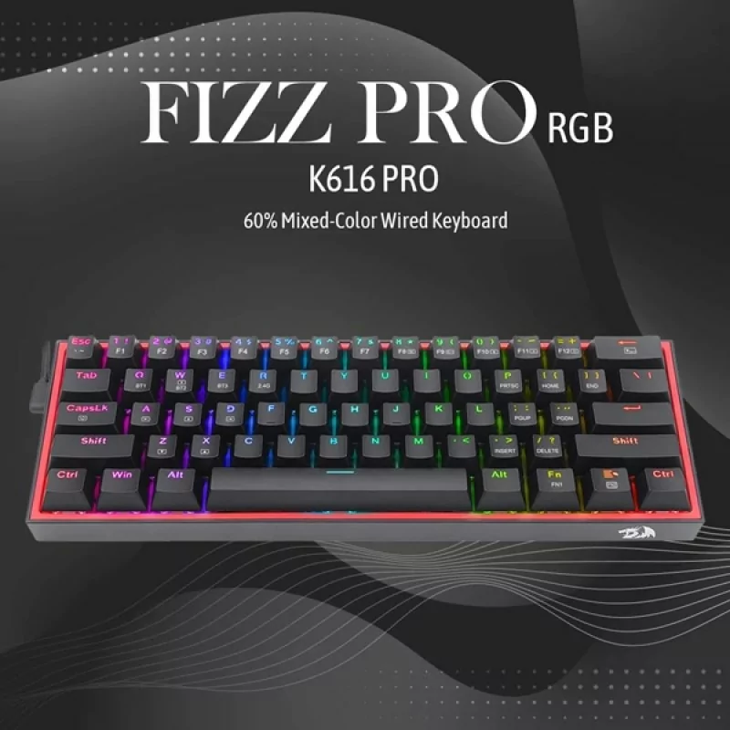 Redragon Fizz Pro K616 Black Wireless- Red switch Redragon Fizz Pro K616 Black Wireless- Red switch